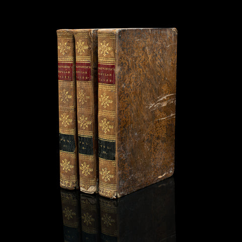 Set Of Antique Fiction Books, Popular Tales, Maria Edgeworth, English, Georgian