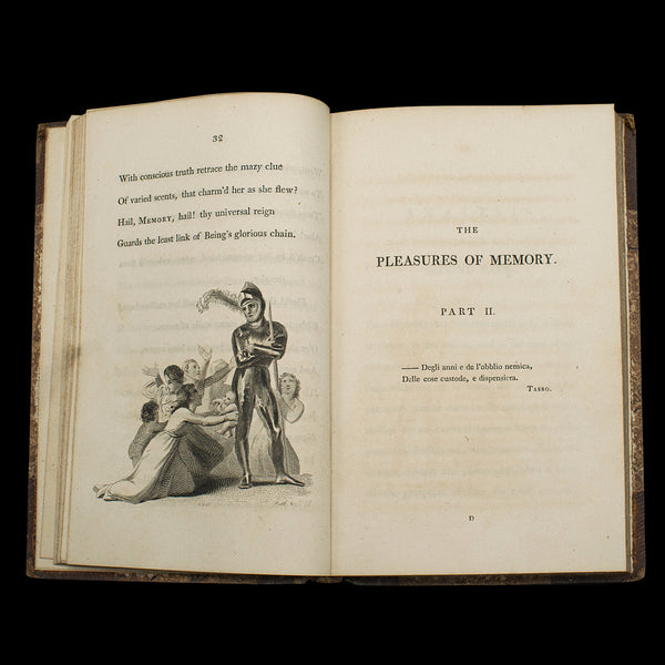 Antique Poetry Book, Pleasures of Memory, Samuel Rogers, English, Georgian, 1803