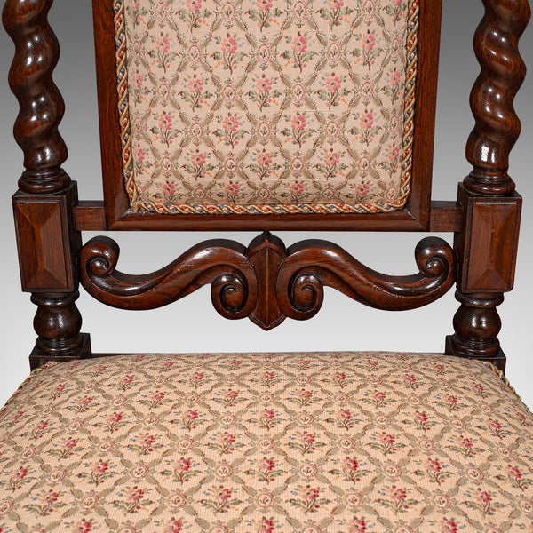 Antique Morning Room Chair, English, Silk Cotton, Side Seat, William IV, C.1835