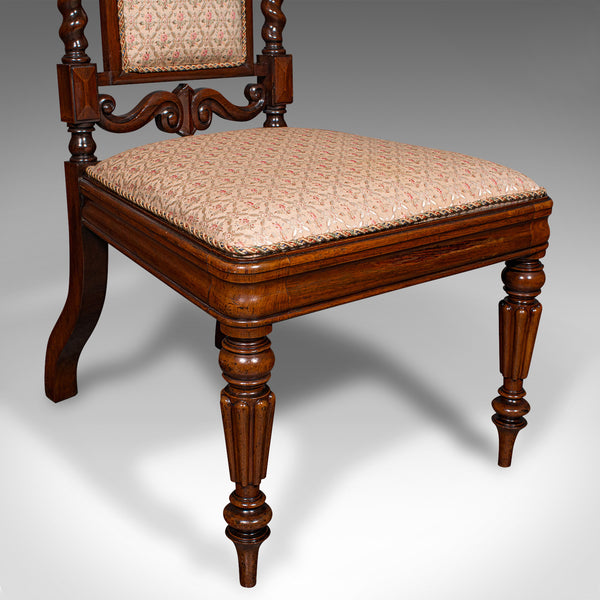 Antique Morning Room Chair, English, Silk Cotton, Side Seat, William IV, C.1835