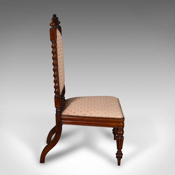 Antique Morning Room Chair, English, Silk Cotton, Side Seat, William IV, C.1835