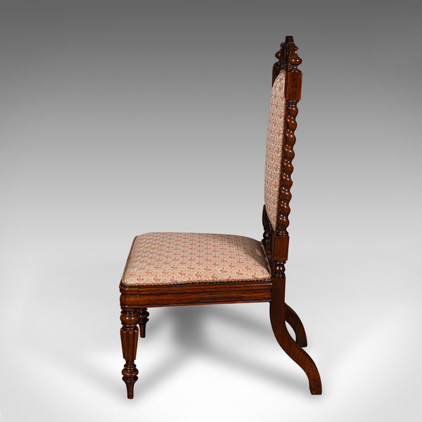 Antique Morning Room Chair, English, Silk Cotton, Side Seat, William IV, C.1835