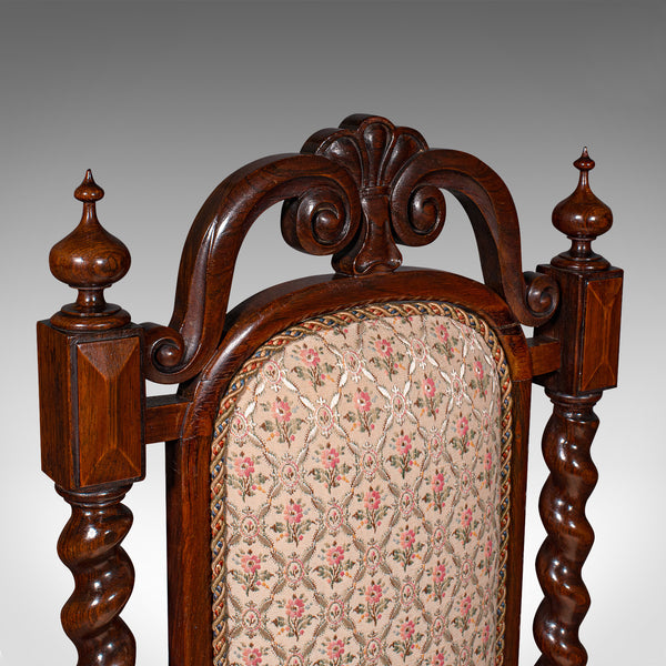 Antique Morning Room Chair, English, Silk Cotton, Side Seat, William IV, C.1835