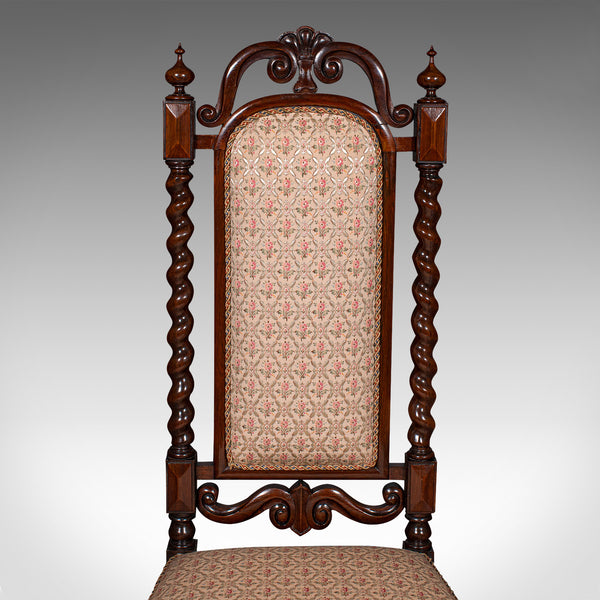 Antique Morning Room Chair, English, Silk Cotton, Side Seat, William IV, C.1835