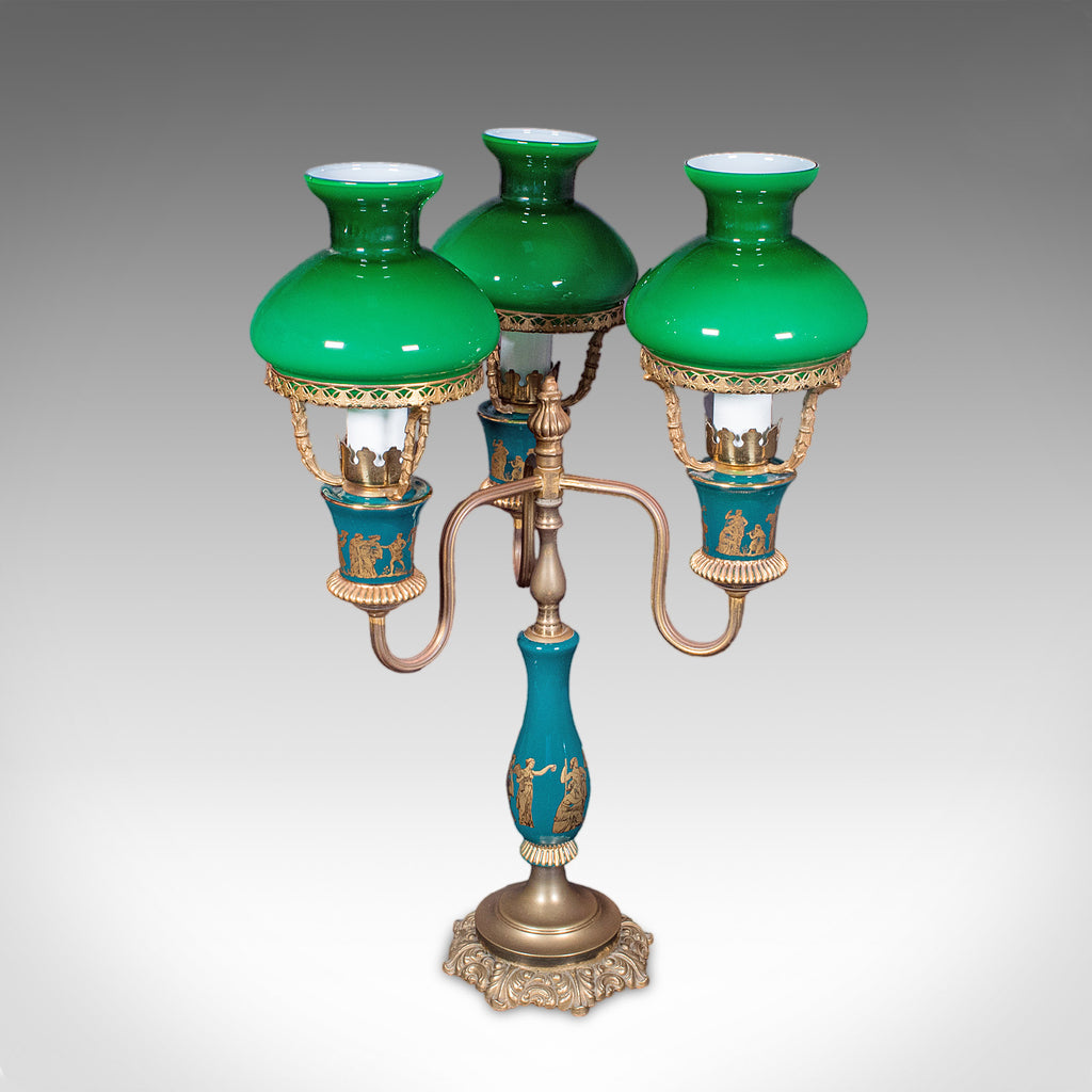 Vintage Three Branch Table Lamp, English, Accent Light, Neoclassical Revival
