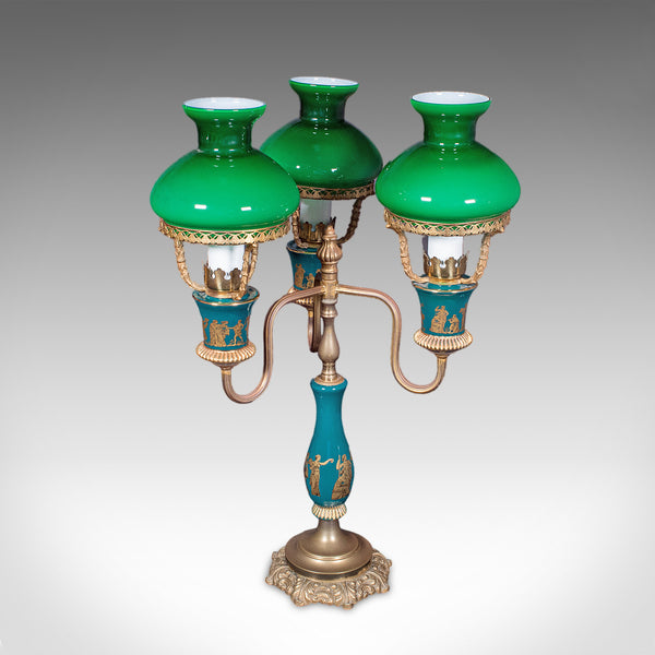 Vintage Three Branch Table Lamp, English, Accent Light, Neoclassical Revival