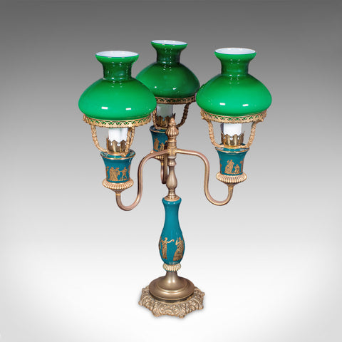 Vintage Three Branch Table Lamp, English, Accent Light, Neoclassical Revival