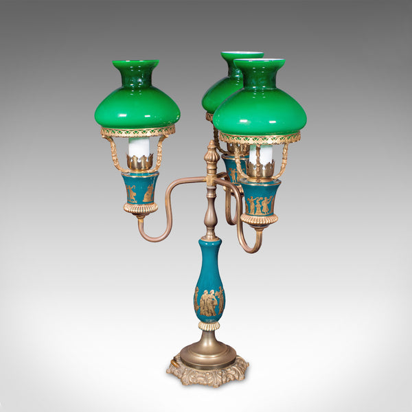 Vintage Three Branch Table Lamp, English, Accent Light, Neoclassical Revival