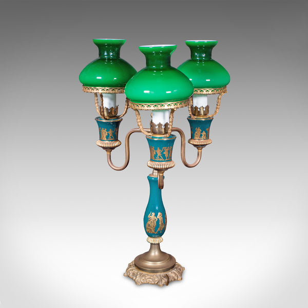 Vintage Three Branch Table Lamp, English, Accent Light, Neoclassical Revival