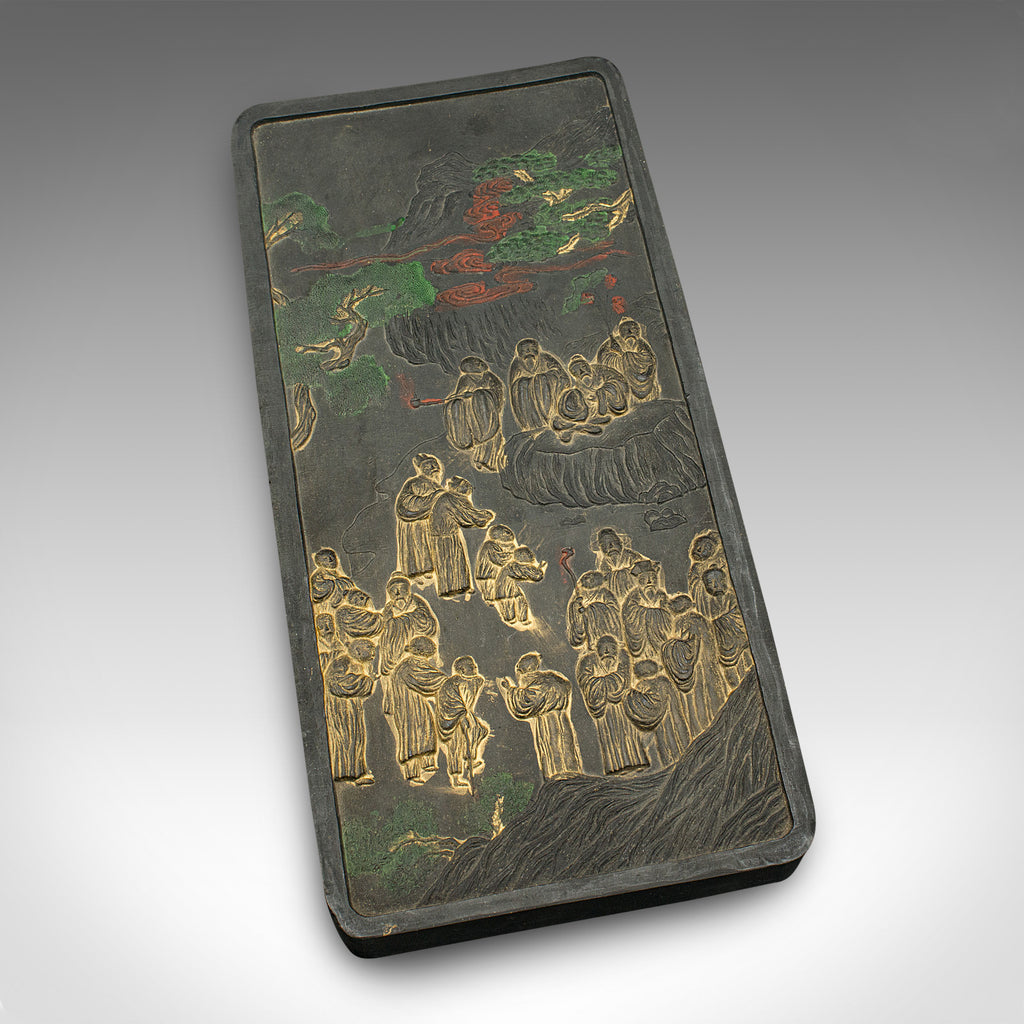 Large Antique Calligraphic Ink Block, Chinese, Soot Ink, Victorian ...