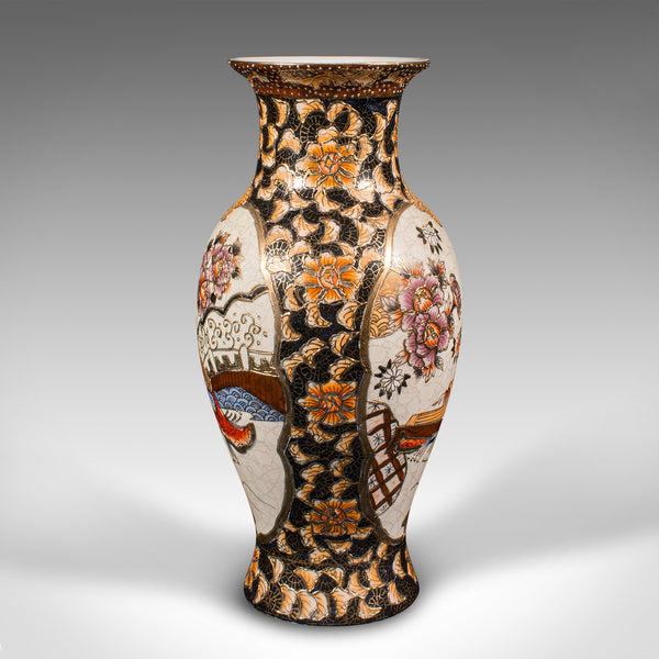 Small Vintage Satsuma Vase, Chinese, Ceramic, Baluster Urn, Oriental, Circa 1960
