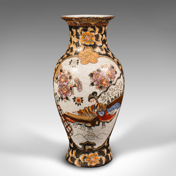 Small Vintage Satsuma Vase, Chinese, Ceramic, Baluster Urn, Oriental, Circa 1960
