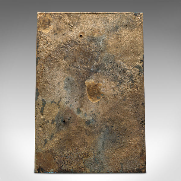 Vintage Decorative Relief Plaque, English, Bronze Plate, Mid Century, Circa 1950