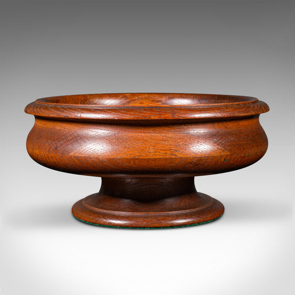 Antique Fruit Bowl, English, Turned Oak, Display Dish, Arts & Crafts, Victorian