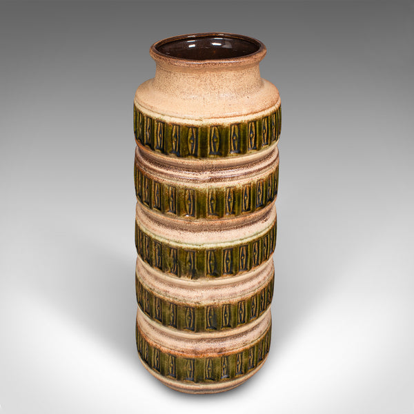 Tall Vintage Stick Stand, German, Ceramic, Lava Vase, Decor, Hallway, Circa 1960