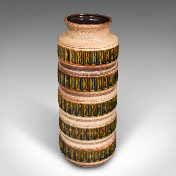 Tall Vintage Stick Stand, German, Ceramic, Lava Vase, Decor, Hallway, Circa 1960