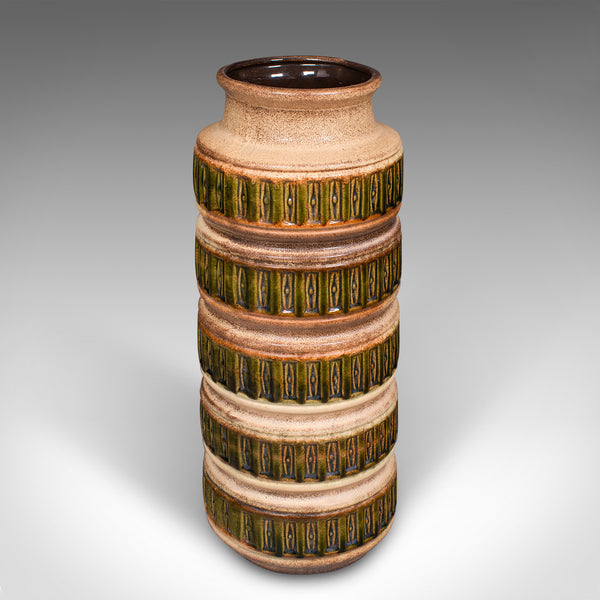 Tall Vintage Stick Stand, German, Ceramic, Lava Vase, Decor, Hallway, Circa 1960