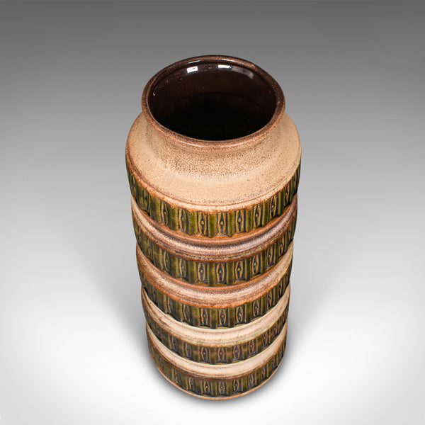 Tall Vintage Stick Stand, German, Ceramic, Lava Vase, Decor, Hallway, Circa 1960