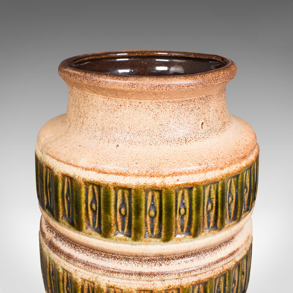 Tall Vintage Stick Stand, German, Ceramic, Lava Vase, Decor, Hallway, Circa 1960