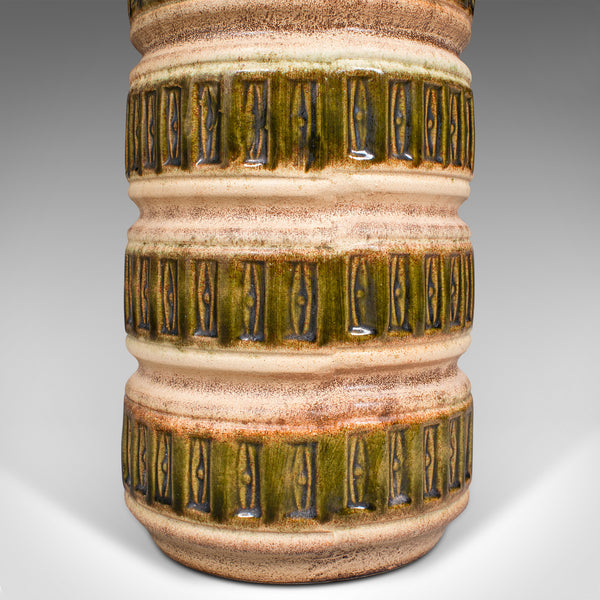 Tall Vintage Stick Stand, German, Ceramic, Lava Vase, Decor, Hallway, Circa 1960