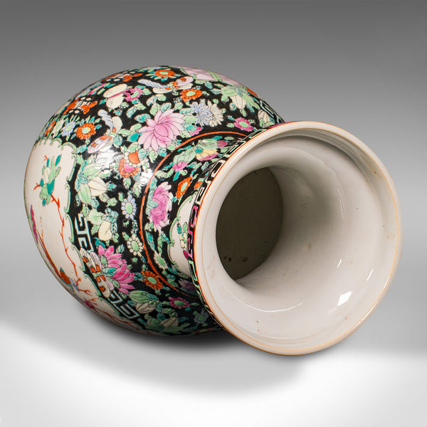 Tall Vintage Flower Vase, Chinese, Ceramic, Display Urn, Art Deco, Mid Century