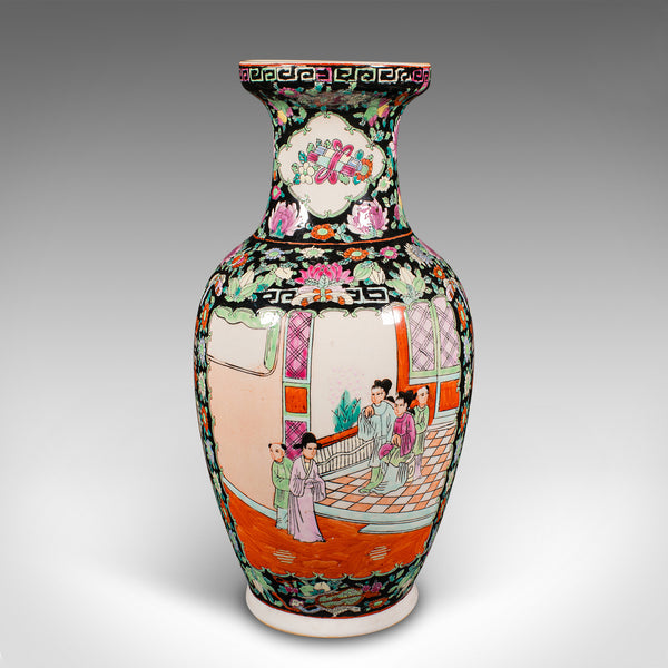 Tall Vintage Flower Vase, Chinese, Ceramic, Display Urn, Art Deco, Mid Century