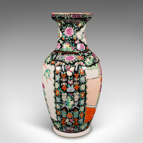 Tall Vintage Flower Vase, Chinese, Ceramic, Display Urn, Art Deco, Mid Century
