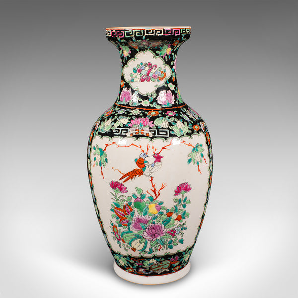 Tall Vintage Flower Vase, Chinese, Ceramic, Display Urn, Art Deco, Mid Century