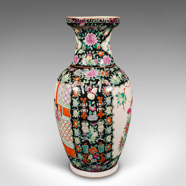Tall Vintage Flower Vase, Chinese, Ceramic, Display Urn, Art Deco, Mid Century