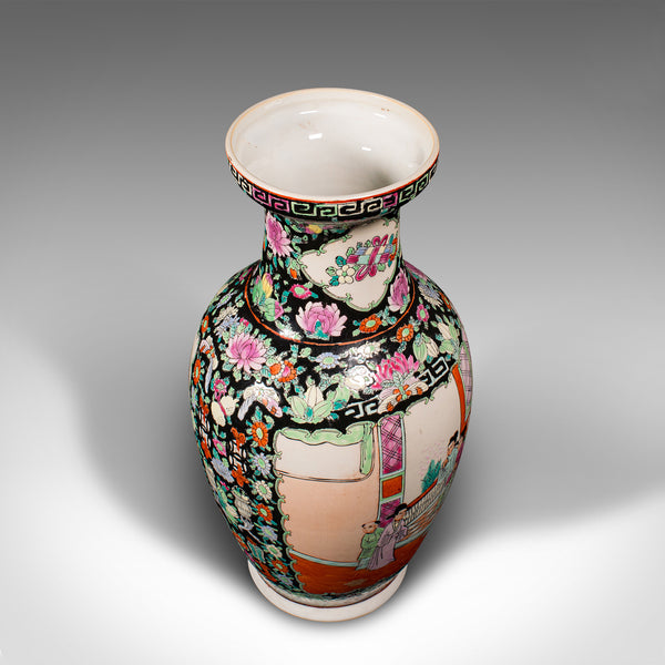 Tall Vintage Flower Vase, Chinese, Ceramic, Display Urn, Art Deco, Mid Century