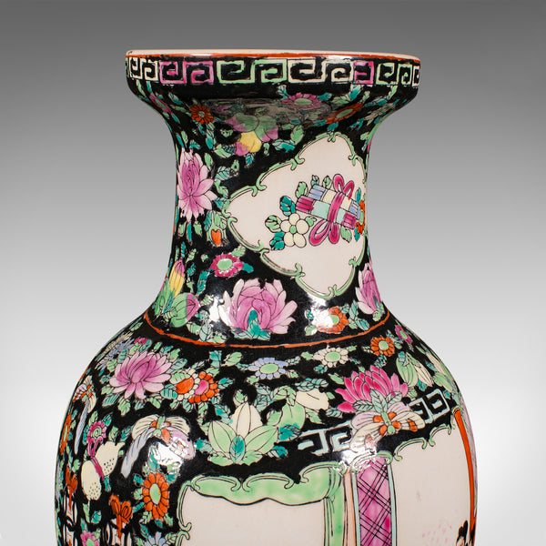 Tall Vintage Flower Vase, Chinese, Ceramic, Display Urn, Art Deco, Mid Century