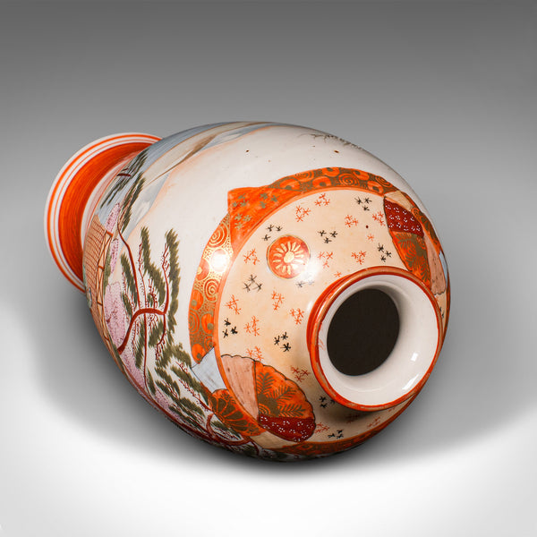 Vintage Kutani Vase, Japanese, Ceramic, Baluster Flower Urn, Art Deco, C.1930