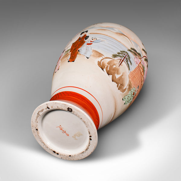 Vintage Kutani Vase, Japanese, Ceramic, Baluster Flower Urn, Art Deco, C.1930