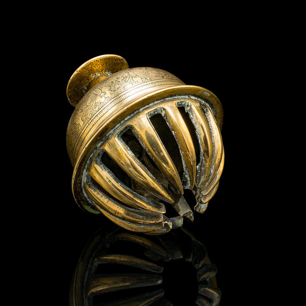 Small Antique Temple Bell, Oriental, Brass Tea Calling Chime, Early 20th Century