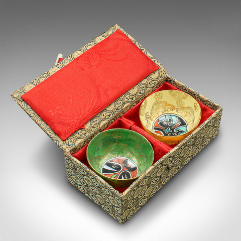 Pair Of Vintage Ceremonial Teacups, Chinese, Ceramic, Decorative Cup, Circa 1960