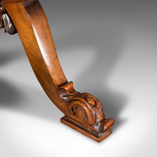 Antique X Frame Stool, English, Walnut, Needlepoint, Footstool, Regency, C.1820