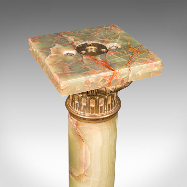 Vintage Display Column, Continental, Onyx Marble, Jardiniere Stand, Circa 1940