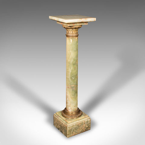 Vintage Display Column, Continental, Onyx Marble, Jardiniere Stand, Circa 1940