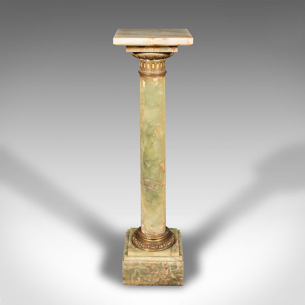 Vintage Display Column, Continental, Onyx Marble, Jardiniere Stand, Circa 1940