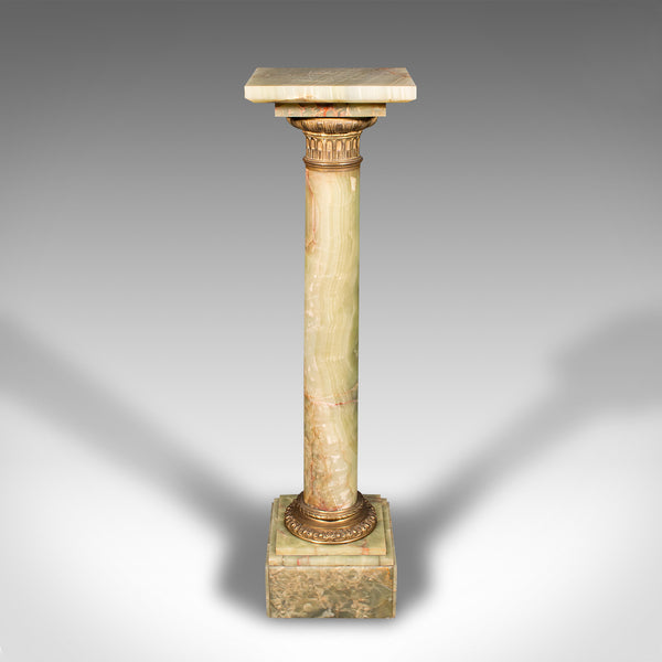 Vintage Display Column, Continental, Onyx Marble, Jardiniere Stand, Circa 1940