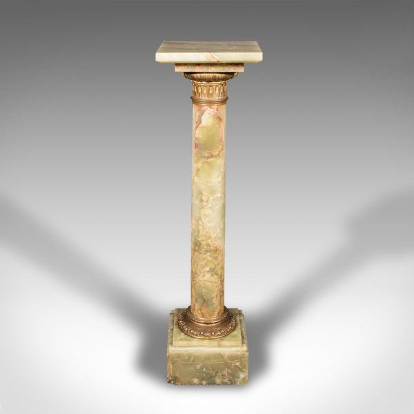Vintage Display Column, Continental, Onyx Marble, Jardiniere Stand, Circa 1940