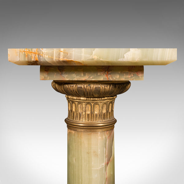 Vintage Display Column, Continental, Onyx Marble, Jardiniere Stand, Circa 1940