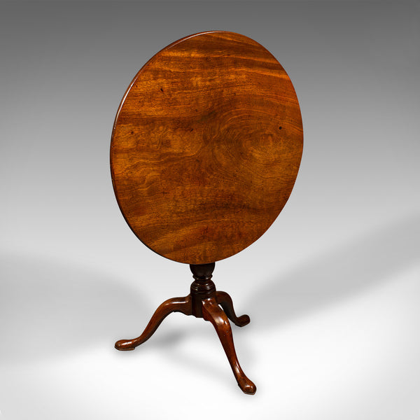 Antique Tilt Top Table, English, Occasional, Birdcage Mount, Georgian, C.1750