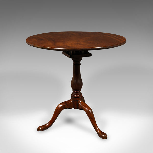 Antique Tilt Top Table, English, Occasional, Birdcage Mount, Georgian, C.1750