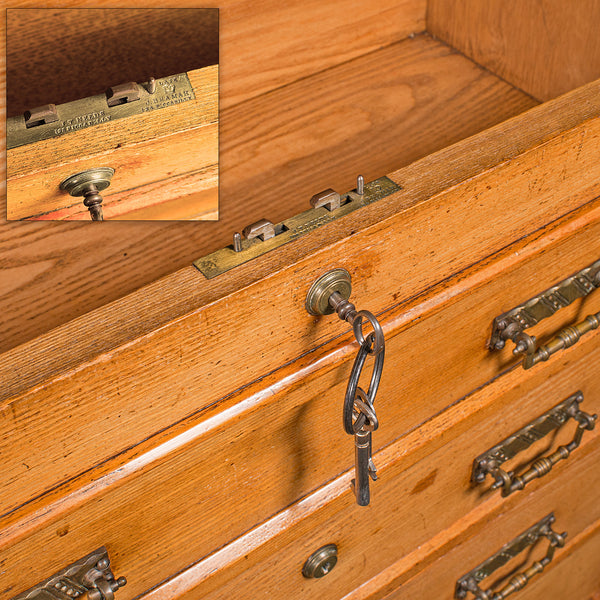 Antique Banker's Chest of Drawers, English, Oak, Tallboy, Maple & Co, Victorian