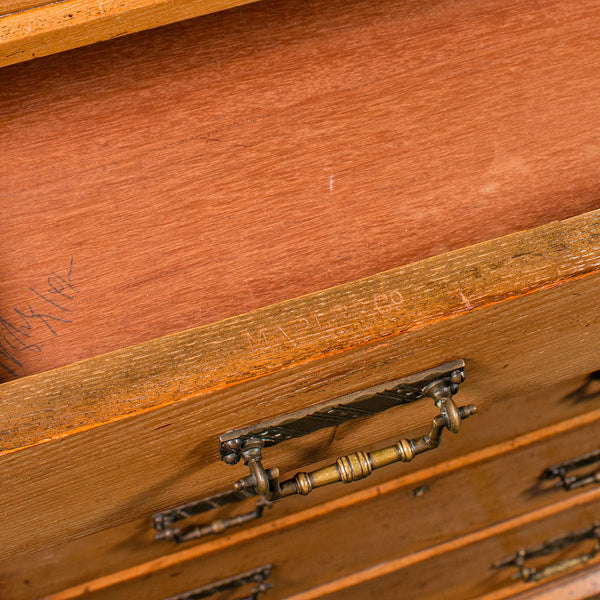 Antique Banker's Chest of Drawers, English, Oak, Tallboy, Maple & Co, Victorian