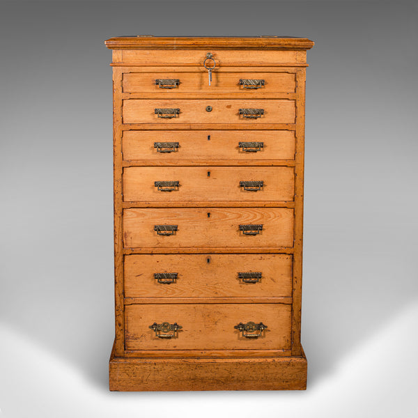 Antique Banker's Chest of Drawers, English, Oak, Tallboy, Maple & Co, Victorian