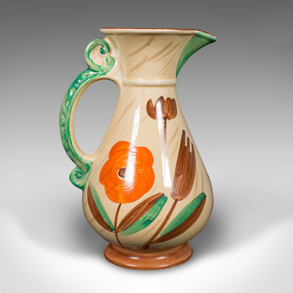 Vintage Decorative Custard Jug, English, Ceramic, Dessert Pourer, Art Deco, 1930
