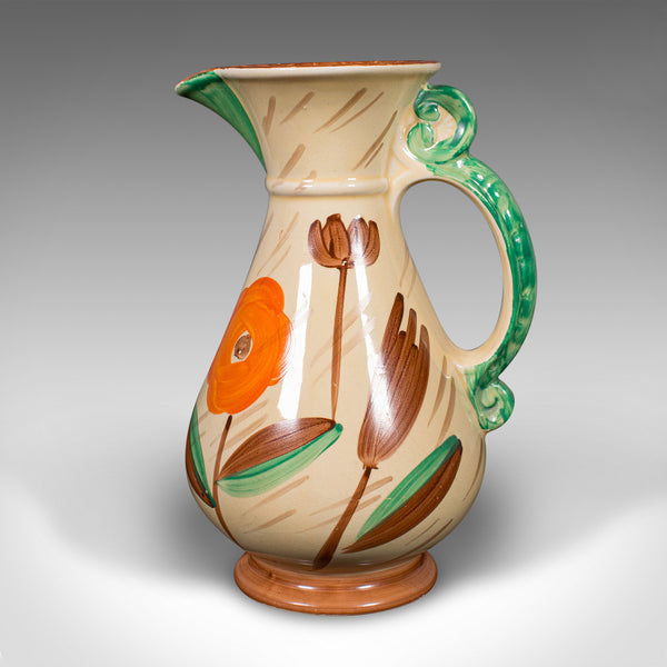 Vintage Decorative Custard Jug, English, Ceramic, Dessert Pourer, Art Deco, 1930
