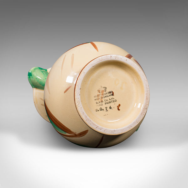 Vintage Decorative Custard Jug, English, Ceramic, Dessert Pourer, Art Deco, 1930